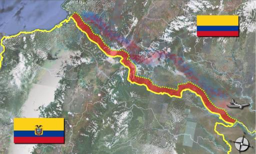 Ausbringung des Sprays entlang der
      Ecuadorianisch-Kolumbianischen Grenze